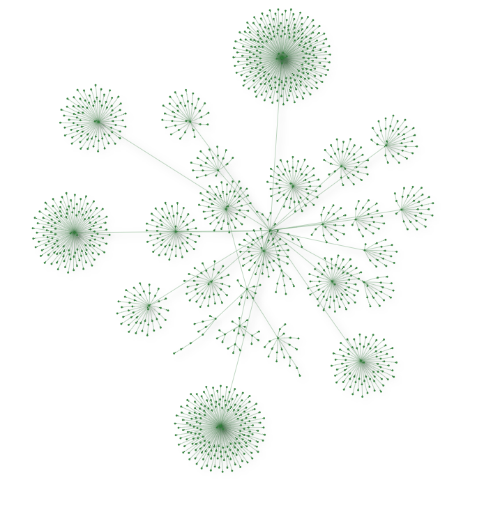 unlabeled graph diagram with many vertices